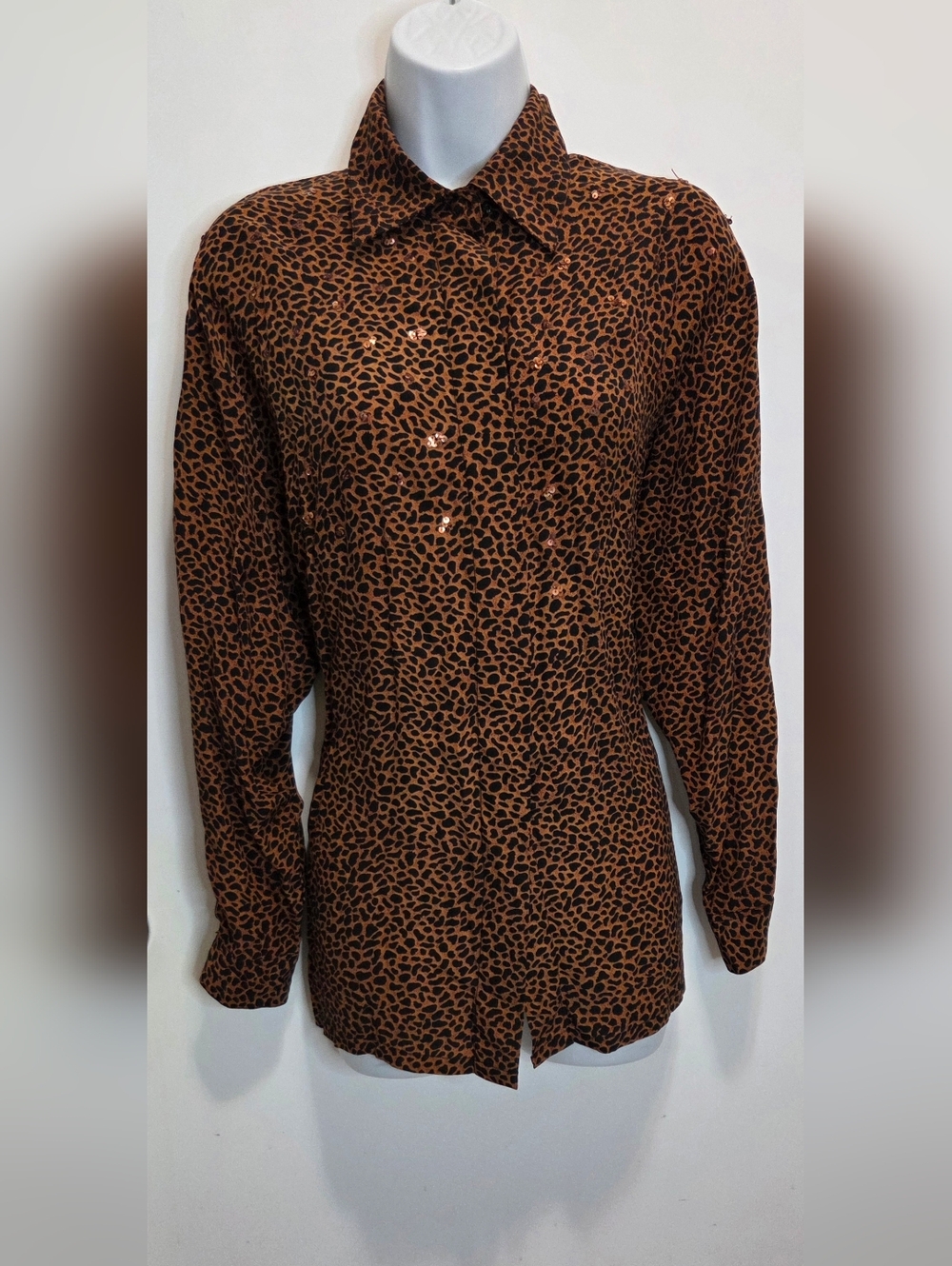 Gantos Brown Leopard Print Button-Down Shirt - Picture 9 of 9